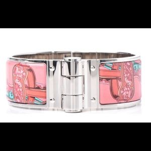 Hermès Enamel Printed Wide Bracelet
